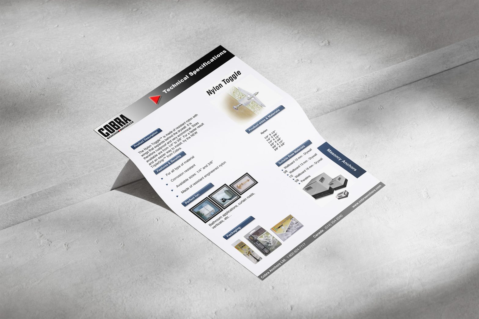 Chevilles en nylon – Spécifications techniques du produit